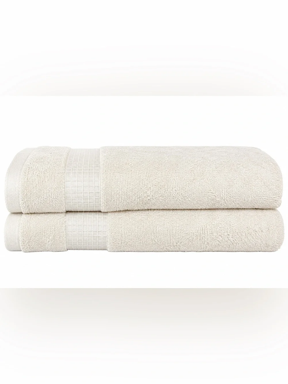 Purely Organic 2 Pack Organic Cotton Bath Towels 30x58 Cream